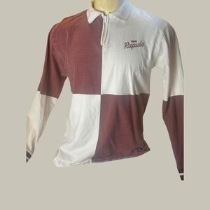 Jiberish Denver Rapids 1996 Colorblock‎ Rugby Polo Shirt Large brown